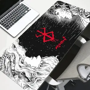 Berserk Guts Anime Gaming Mouse Pad, CS GO LOL Varmilo Keyboard Accessory, 80×30cm 3mm Thick, Locked Edge Non-Slip Rubber Large Desk Mat for PC Gamers