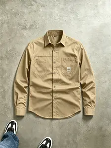 Men's Four-Season Shirt Jacket, Long Sleeve Collared Button Down Blazer, Casual Lightweight Multi-Pocket Design, Perfect for Spring & Fall