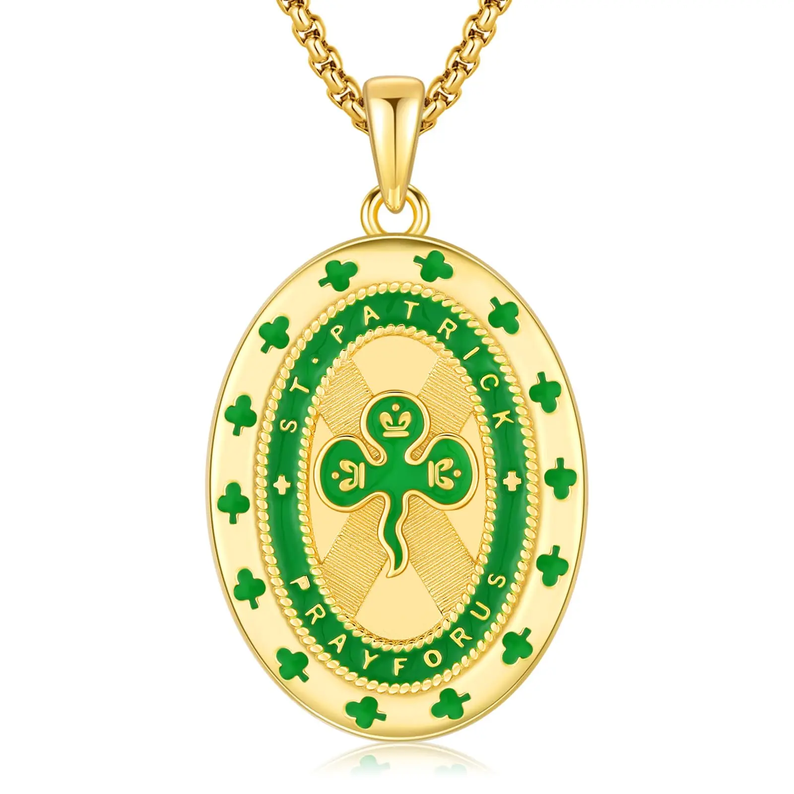 DRINSPER 925 Sterling Silver Shamrock Charm Necklace - Jewellery Pendant, Pendant for Chain, Retro St. Patrick’s Day Symbol, Irish Heritage Jewelry with Meaningful Inscription, Women's Casual Daily Accessory, Fashion Necklace, Pendant Necklace, Daily Wear
