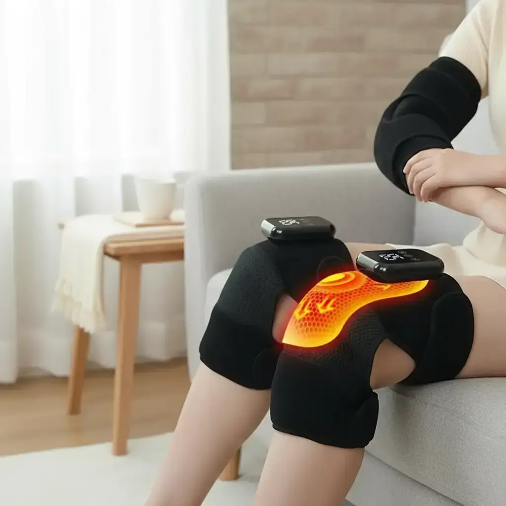 3 in 1 Wireless Heating Knee & Elbow Massager, USB Rechargeable Knee & Elbow Massage Tool with 3 Relaxation Modes, Personal Care Appliances