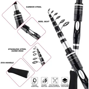 Fishing Rods and Reels Combo Set 6.89ft Portable Fishing Pole Spinning Reel Lures Accessories with Storage Bag Saltwater Freshwater Fishing Pole Combo Fishermen Gift