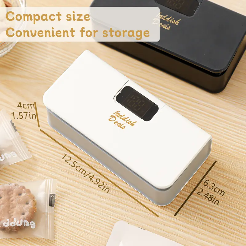Product Introduction of Portable sealing machine, suitable for sealing of snacks, coffee and pet food packaging, bag cutter, rechargeable, compact food storage sealing device 6