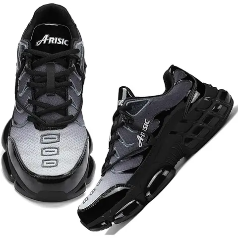 ARISIC Men's and Women's Steel-Toe Safety Lace-Up Sneakers - Lightweight, Closed Round Toe Wedge Work Shoes, Puncture-Resistant Sole, Heavy-Duty, Hazard-Ready, All-Season Men's Shoes,outdoorfun