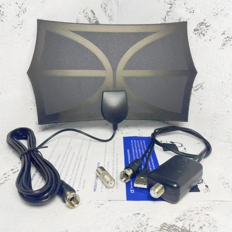 Hexagonal TV Antenna Dvb-T and Dvb-T2, Amplifier Vhf Uhf Fm Digital TV Antenna, Enhanced Signal Reception for Clear Broadcasts