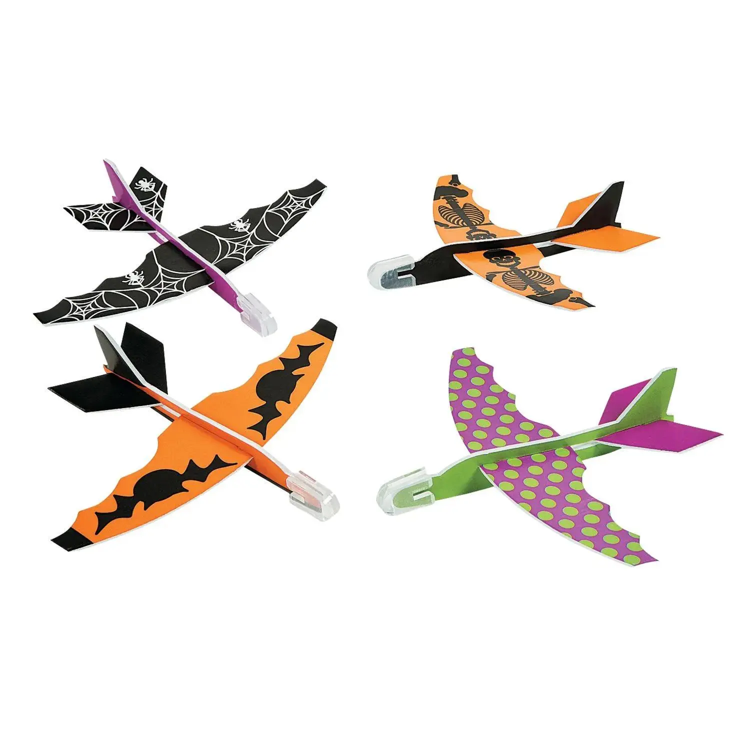 4" x 4 3/4" Bulk 48 Pc. Mini Sleek Halloween Foam Gliders with Weighted Nose