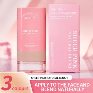 Meidiia Matte Cushion Blush Cream Natural Nude Look Waterproof Three Color Blush Stick, Long-Lasting Hydrating Makeup