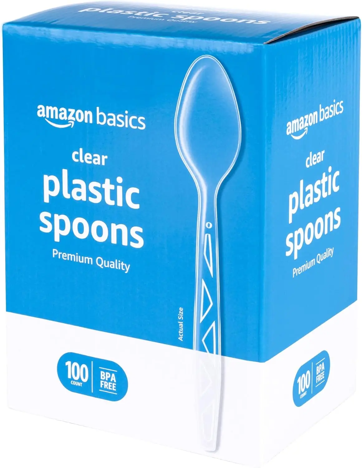 Amazon Basics Disposable Plastic Spoons, Kitchenware Cutlery & Tableware for Everyday Use