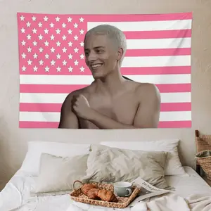 Hamzah Pink flag Wall Art Hanging,For Decorate Clubs Concerts Bars University Dormitories Living Rooms Bedrooms Decor Tapestry