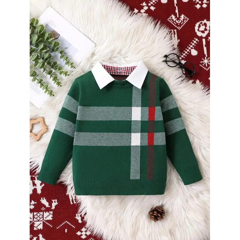 Boys Christmas Style casual Casual Daily Knitted Sweater