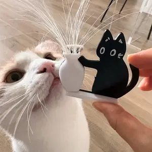 Cute Cat Whiskers & Hair Collection Black Cat Vase Fridge Magnets Acrylic Magnetic Cat Push Bottle Design Cat Souvenirs Vase Can Be Used for Flower Arrangement Multi-Purpose Fun Decor