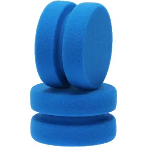 Paint Sponge Applicator 2Pcs 3.1 Inch Double-Side Round Detail Sponge for Acrylic Oil Watercolor Art Painting Car Waxing Kitchen Cleaning (Blue)