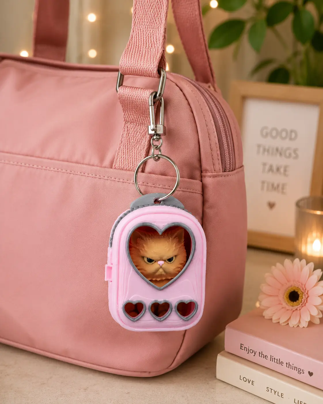 Cat Keychain | Interactive Moving Head Kitty Charm
