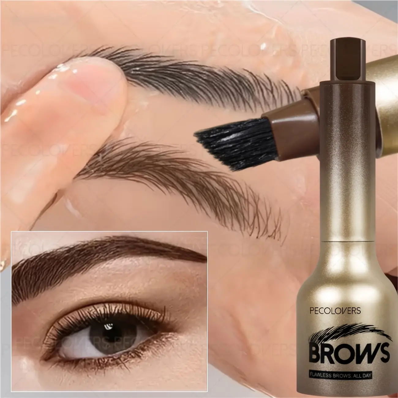 1Pc Press Eyebrow Gel - Long-Lasting Brow Cream, Brow Tint Cream, Tinted Brow Gel, Waterproof For Daily Makeup, Brown And Dark Brown, Eye Cosmetic, Eyebrow Makeup Products