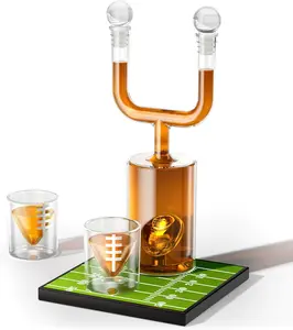 Football Gifts for Men, Kollea Whiskey Decanter Sets for Men, 28Oz Football Decanter Set with 2 Glass, Cool Anniversary Birthday Gift Idea for Dad Coach Brother Him, for Super Bowl Home Bar Party WGS020