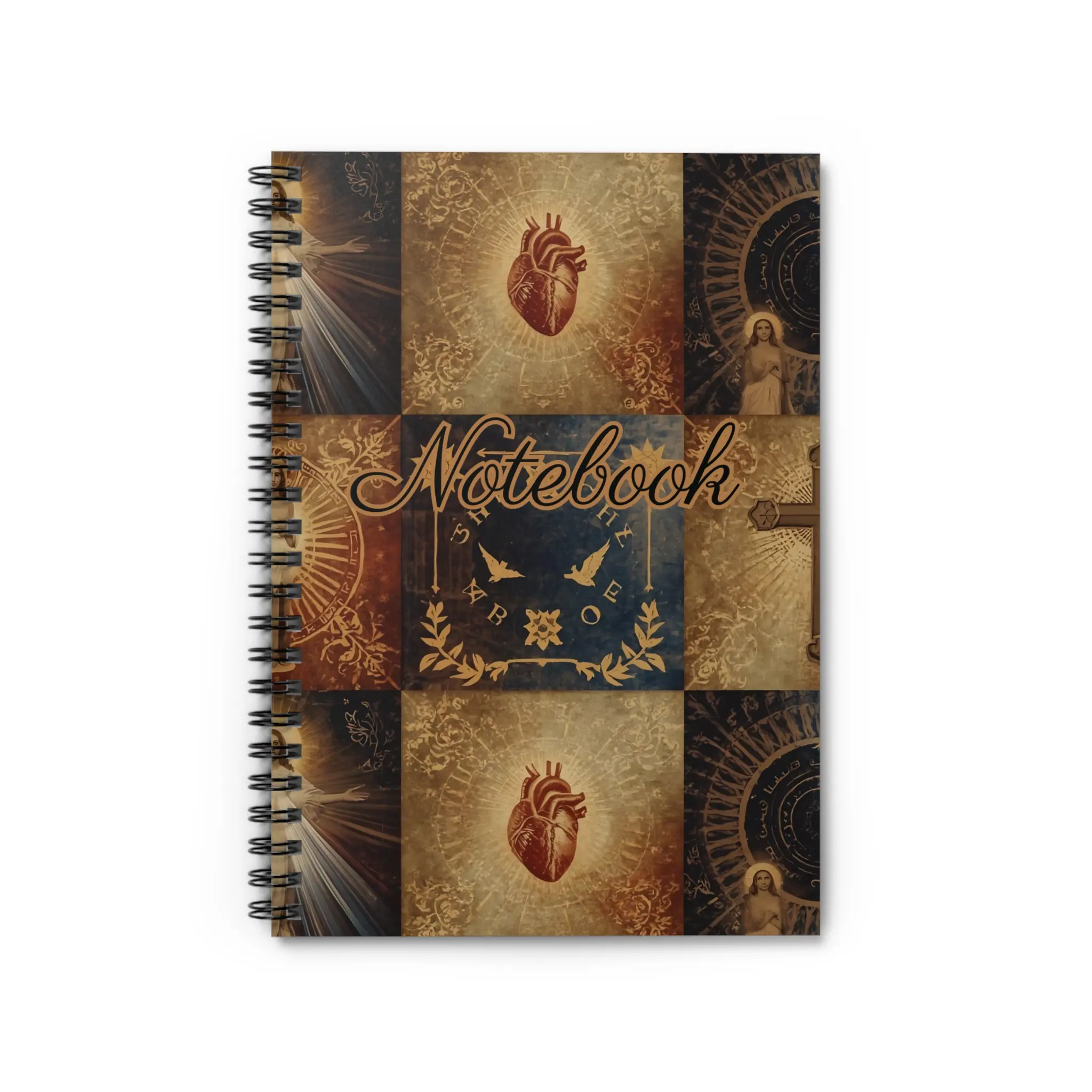 Vintage Religious Collage Notebook | Spiral Ruled Journal