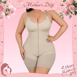 BBEUU Women‘s  Fajas Colombianas Shapewear High Compression Tummy Control Butt Lifter Body Shaper with Zipper Postpartum Recovery Bodysuit Womenswear