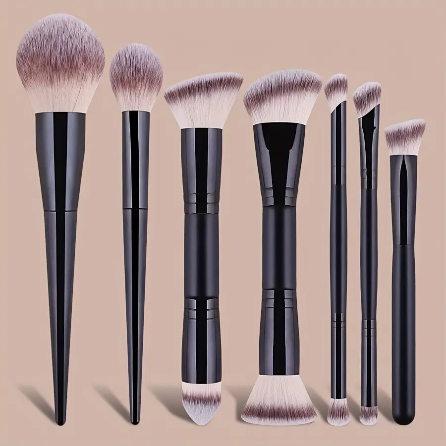 7-Piece Multifunctional Face Cosmetic Brush Set, Includes Foundation, Powder, Blush, Concealer, Contour, Eyeshadow, Detailing Brushes, Makeup Brush Kit