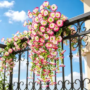 Realistic Eucalyptus Trumpet Flower Silk Flowers Faux Eucalyptus Flowers Home Wedding Outdoor Garden Wall Hanging Vine Ceiling Decoration