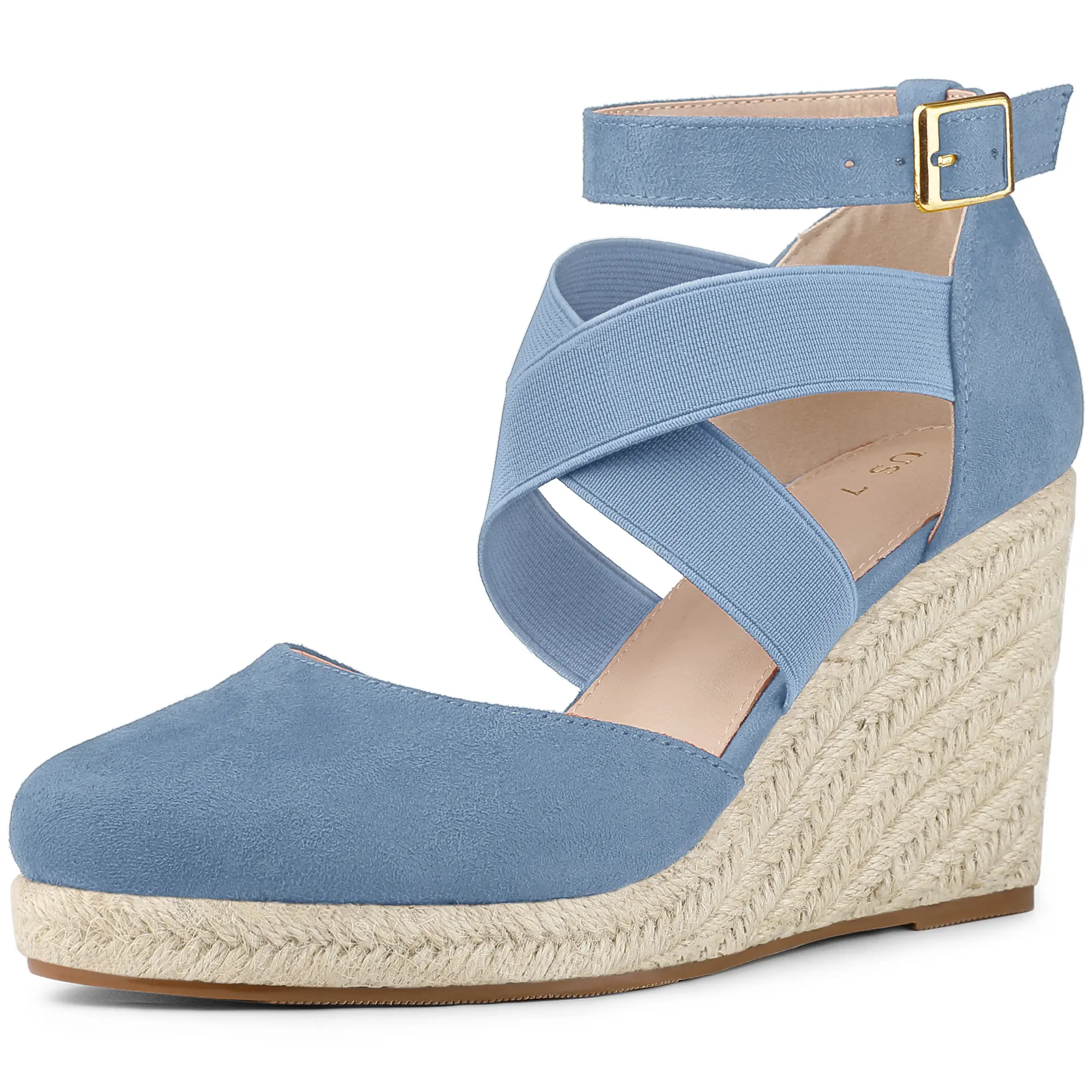 BLISSFUL STEP Women's Espadrilles Closed Toe Wedges Heels Sandals