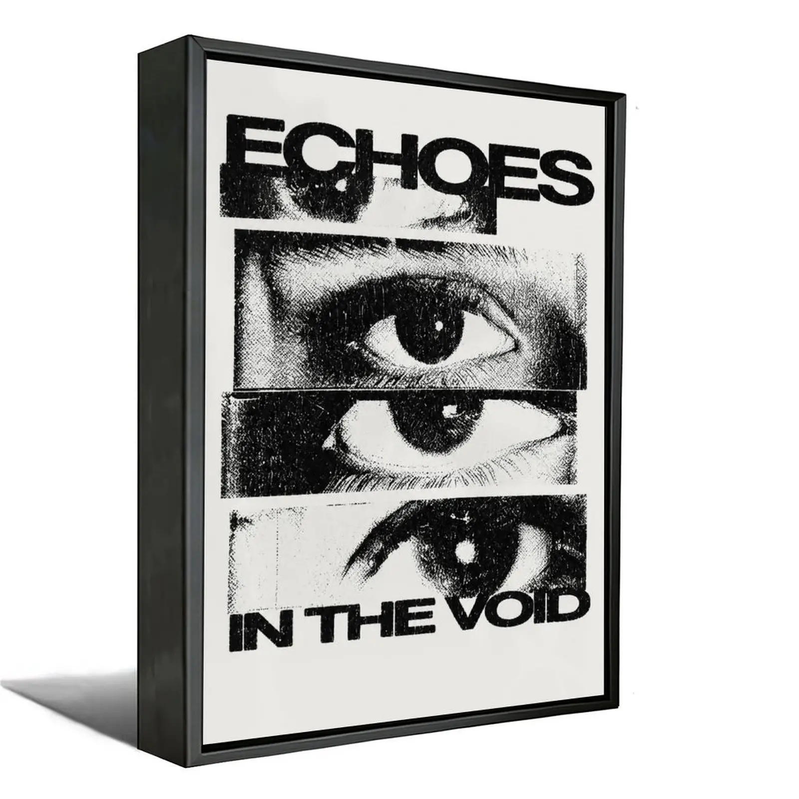 Echoes In The Void Black White Eye Poster Vintage Grunge Canvas Wall Art Minimalist Aesthetic Room Decor Unframed
