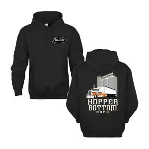 Women's Thick Spandex-Yarn Hoodie, Peterbilt Hopper Bottom Mafia Semi-Truck Graphic, Premium Cotton-Blend Fabric, Unisex Fit, Pocket-Equipped Sweatshirt, Ideal Gift for Truck Drivers & Hauling Fans