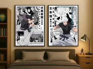Satoru Gojo & Touji Fushiguro - Jujutsu Kaisen Canvas Poster  The Ultimate Showdown Magician Killer - Anime Art, the Perfect Gift for Jujutsu Kaisen Fans