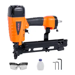 summervibes VEVOR Pneumatic Staple Gun, 16 Gauge 7/16-inch Medium Crown Pneumatic Stapler 1 to 2 Length, 70-120PSI Heavy Duty Air-Powered Staple Gun for Roof Decking, Wall Sheathing, Fencing and Subflooring