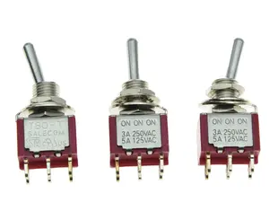 SALECOM 3X DPDT 6 Pin 3 Position ON/ON/ON Guitar Mini Toggle Switch Car/Boat Switches