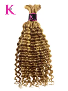 Italian Curly Human Braiding Bulk Hair Color #27/30/613