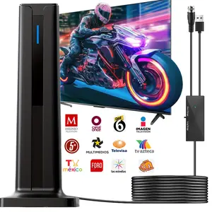 Digital Antenna for Smart TV Indoor, 2026 HD Antennas with 3M-Stick Base, 360°&Long Range Reception 4k 1080p for Local Channels, Easy Setup Antenna for TV Without Cable (Black)
