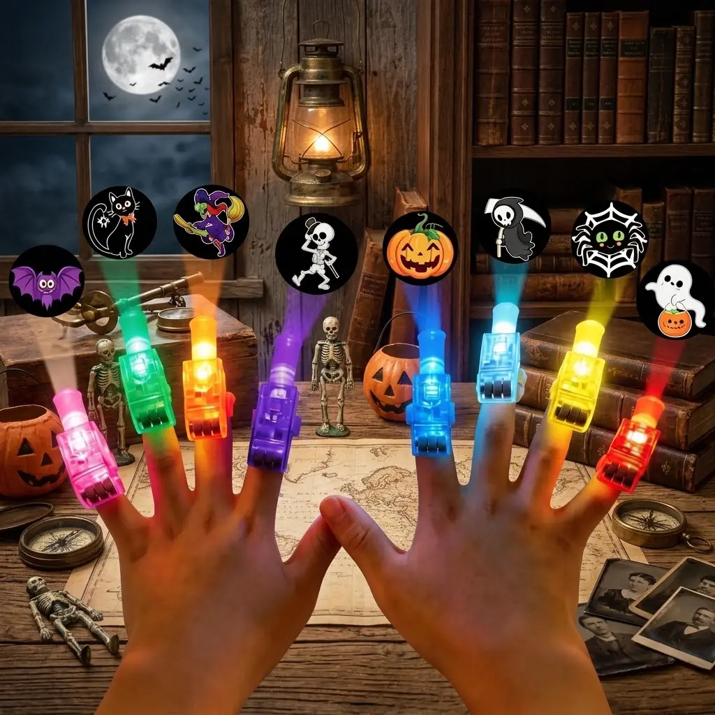 36 PCS Halloween Glowing Finger Lights with Bright LEDs - Party Gifts, Goody Bags Gift Bundle Set, Kids' Halloween Party & Classroom Reward Supplies