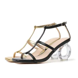 VIMISAOI High Heels For Women Square Toe Adjustable Ankle Strap Strappy Heels Daily Dress Date Evening Party Wedding Dance Indoor Outdoor Trendy Shoes