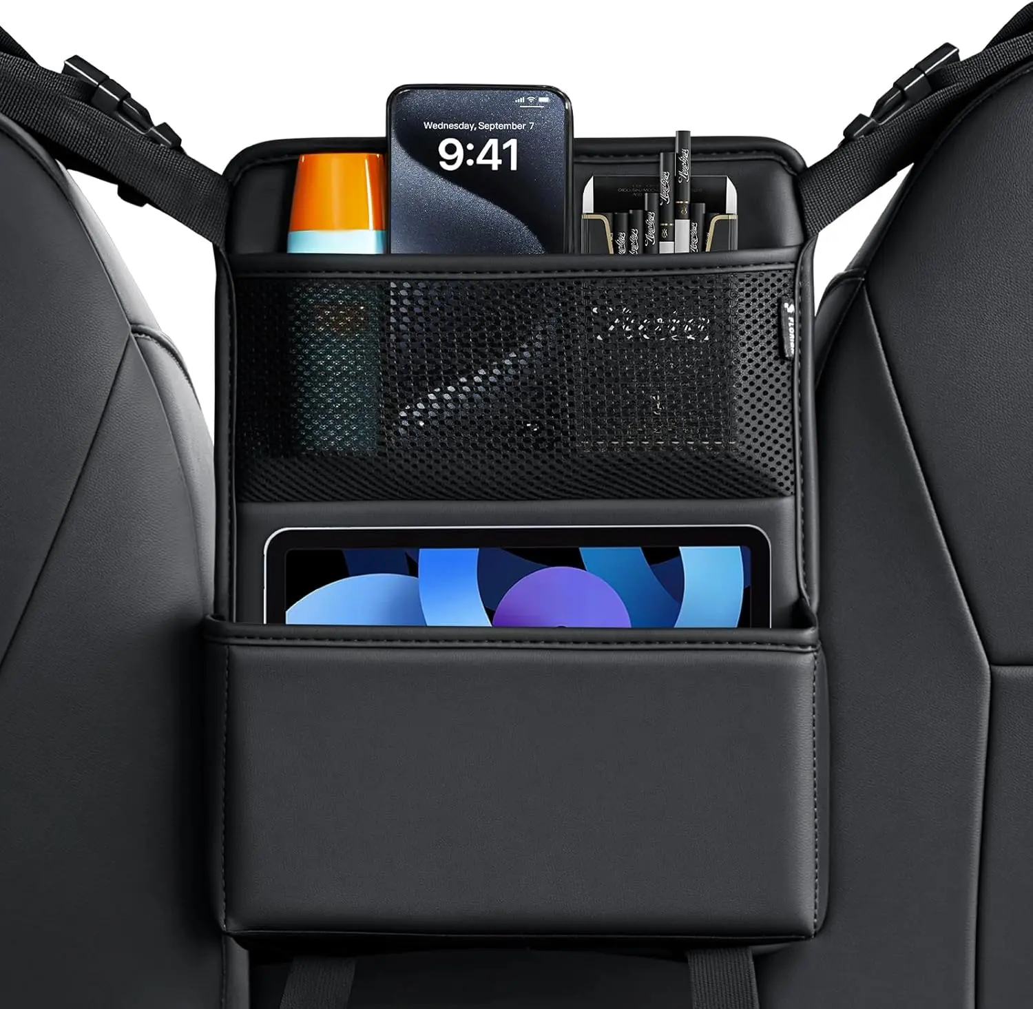 FLORICH Car Organizer Storage Between Seats, Leather Seat Organizer Purse Holder Between Seats, Automotive Consoles & Organizers Storage Car Organizer