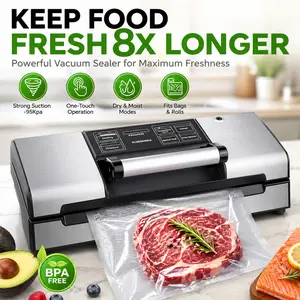 Kursinna 95kPa Automatic Vacuum Sealer Machine, Keep Food Fresh 8X Longer, Automatic Food Saver for Meal Prep & Sous Vide