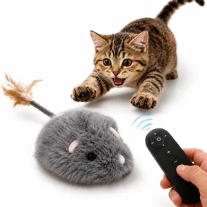 Indoor Cat Remote Control Mouse Toy - Dual-Motor Interactive Toy for Hunting Instinct, Obstacle Avoidance, Remote Play, Random Movement, Type-C Rechargeable, Universal Fit,summervibes