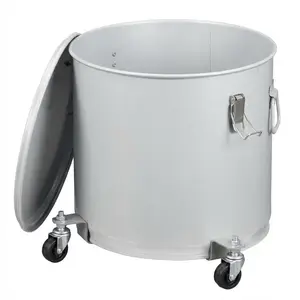 10 Gallon Grease Bucket with Filter & Lid, Heavy Duty Carbon Steel Oil Disposal Container on Wheels with Handles for Kitchen, Food Truck & Restaurant