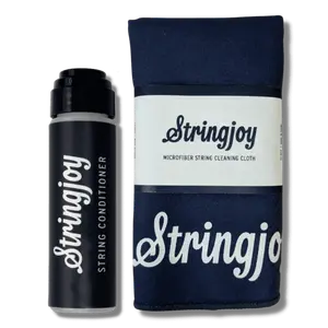 Stringjoy Natural Guitar String Conditioner & Microfiber Cleaning Cloth Bundle