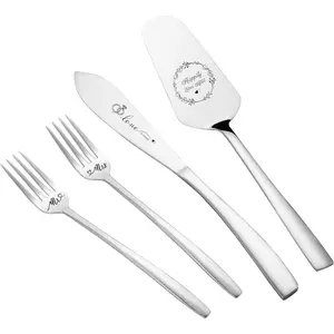 Cake  Set For Wedding, Wedding Cake  And Server Set, Mr And Mrs Forks And Cake  Set For Wedding, Bridal Shower Gifts, Engagement Gifts For Couples ()