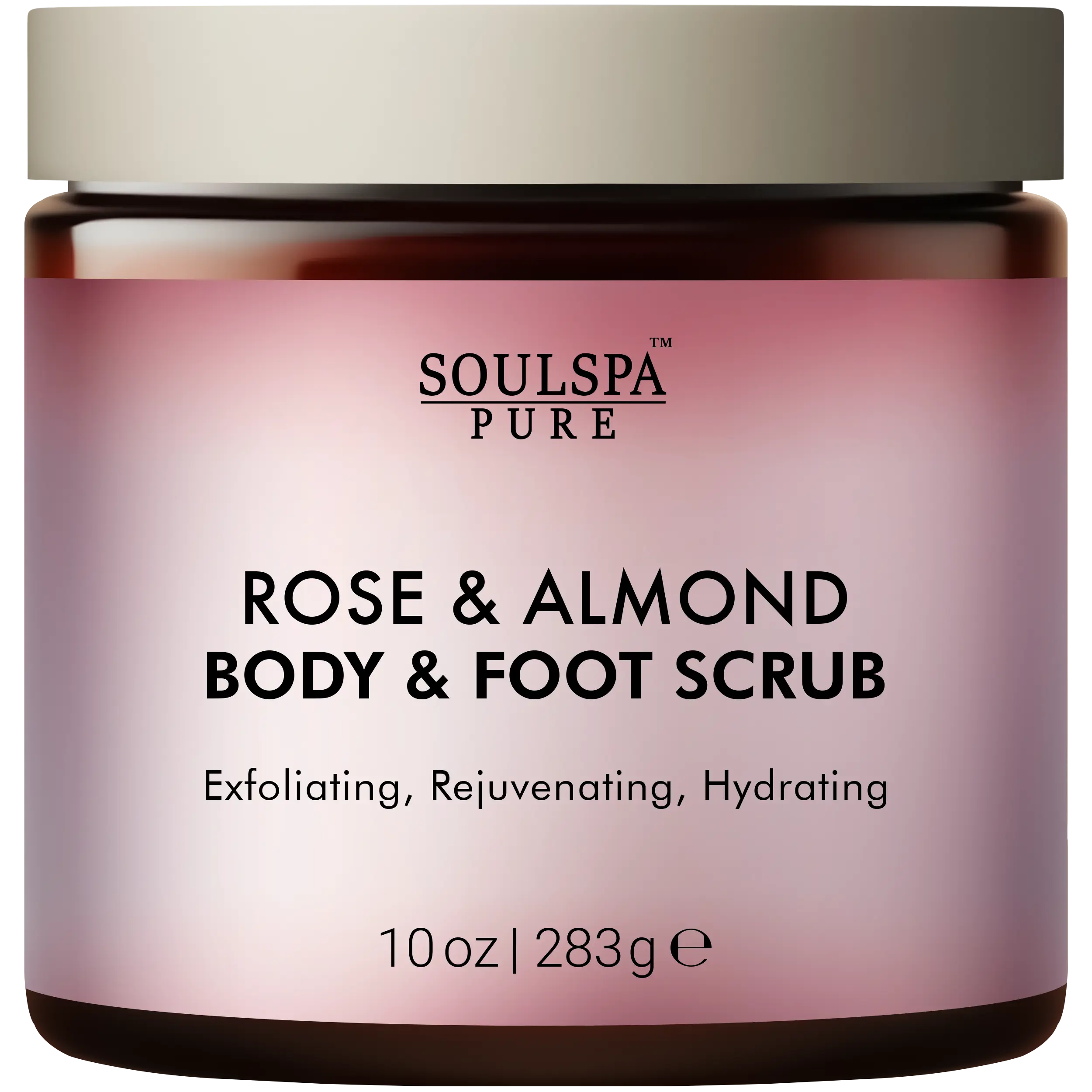 Rose & Almond Body & Foot Scrub - Rejuvenating & Hydrating Exfoliating Body Scrub for Luxurious Skin Care, 10 oz
