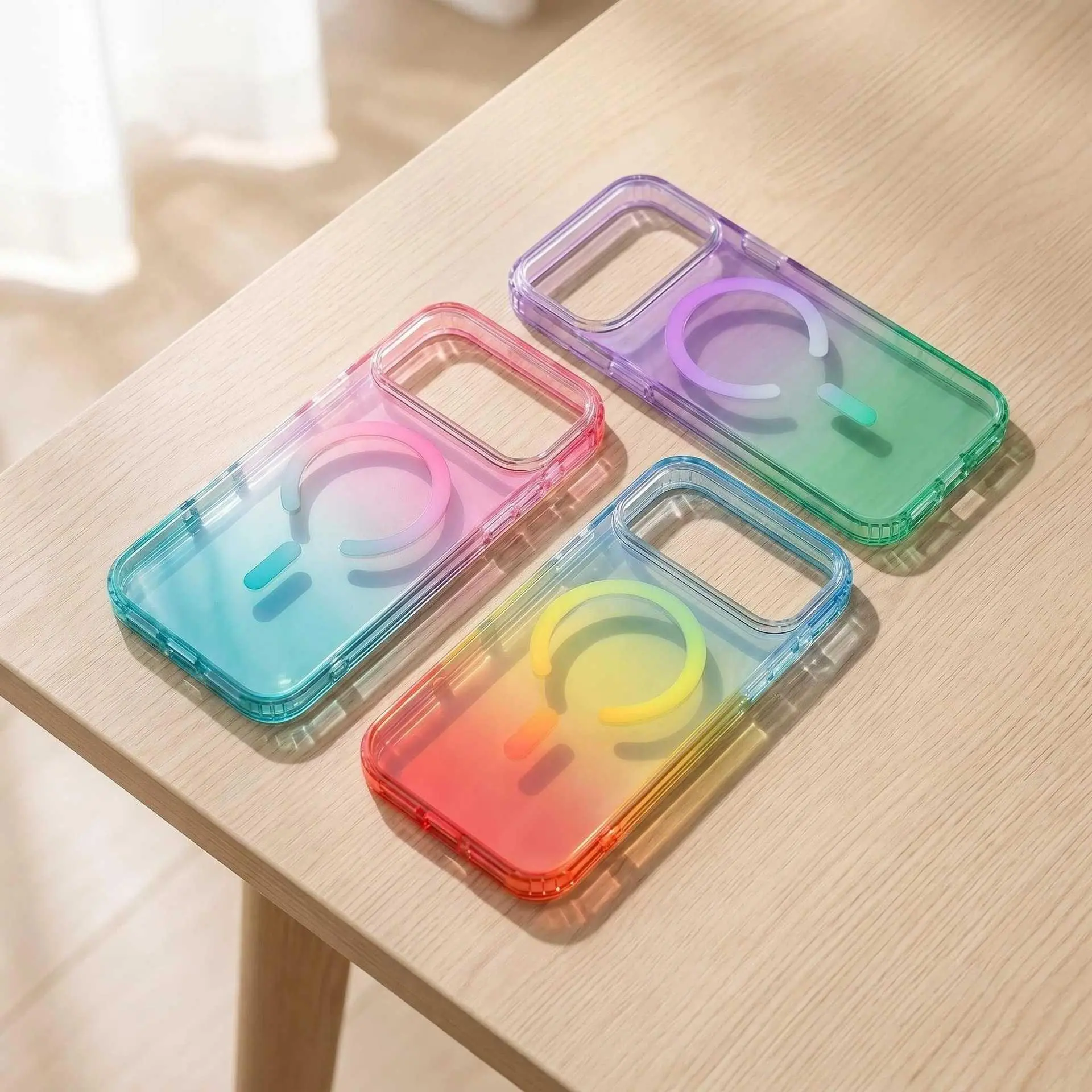 For iPhone 18 Phone Case For iPhone 18 Pro Max Gradient Magnetic Case For iPhone 17 Macaron Colorblock HNX29PLXC