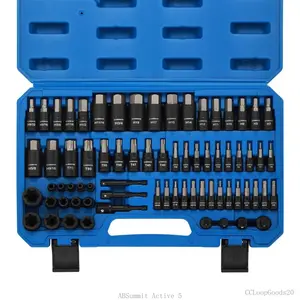 71-Piece Master Hex & Torx Bit Socket Set 1/4" 3/8" 1/2" Drive Metric SAE Hex Bit Sockets Star Bit Sockets T6 T70 E-Torx Sockets E4 E24 with Storage CaseCCLoopGoods20ABSummit Active