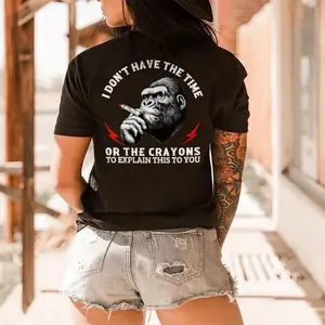 I DON'T HAVE THE TIME OR THE CRAYONS Chimpanzee Print Women's T-shirt