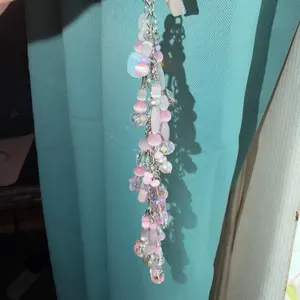 Pastel Amethyst Dangle Keychain with Real Amethyst Beads and Crystal Accents for Stylish Accessory