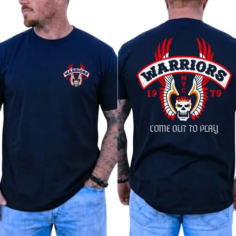 The W4rr10rs 1979 Cult Movie Come Out To Play Gang Film Graphic Short Sleeve Shirt Unisex Retro Casual Streetwear Top For Men Women Daily Outfit Halloween Christmas Holiday Party Attire Ideal Birthday Holiday Present For Classic Movie Fans All Season Comf