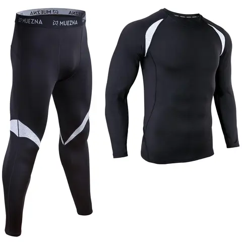 Muezna Men's 2-Piece Fitted Camo Thermal Underwear Set - Fleece-Lined Base Layer Shirt & Leggings, Lightweight Warm Long Johns, Stretchy Breathable Moisture-Wicking Anti-Pilling Fabric, Year-Round for Hunting, Hiking