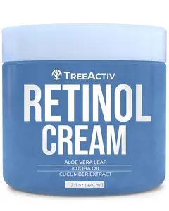 TreeActiv Retinol Cream, 2 oz, Retinol Cream for Face and Body, Gentle Retinol Moisturizer with Hyaluronic Acid, Moisturing Women and Mens Retinol Face Cream, Anti Aging Spot Wrinkle Cream, 400 Uses