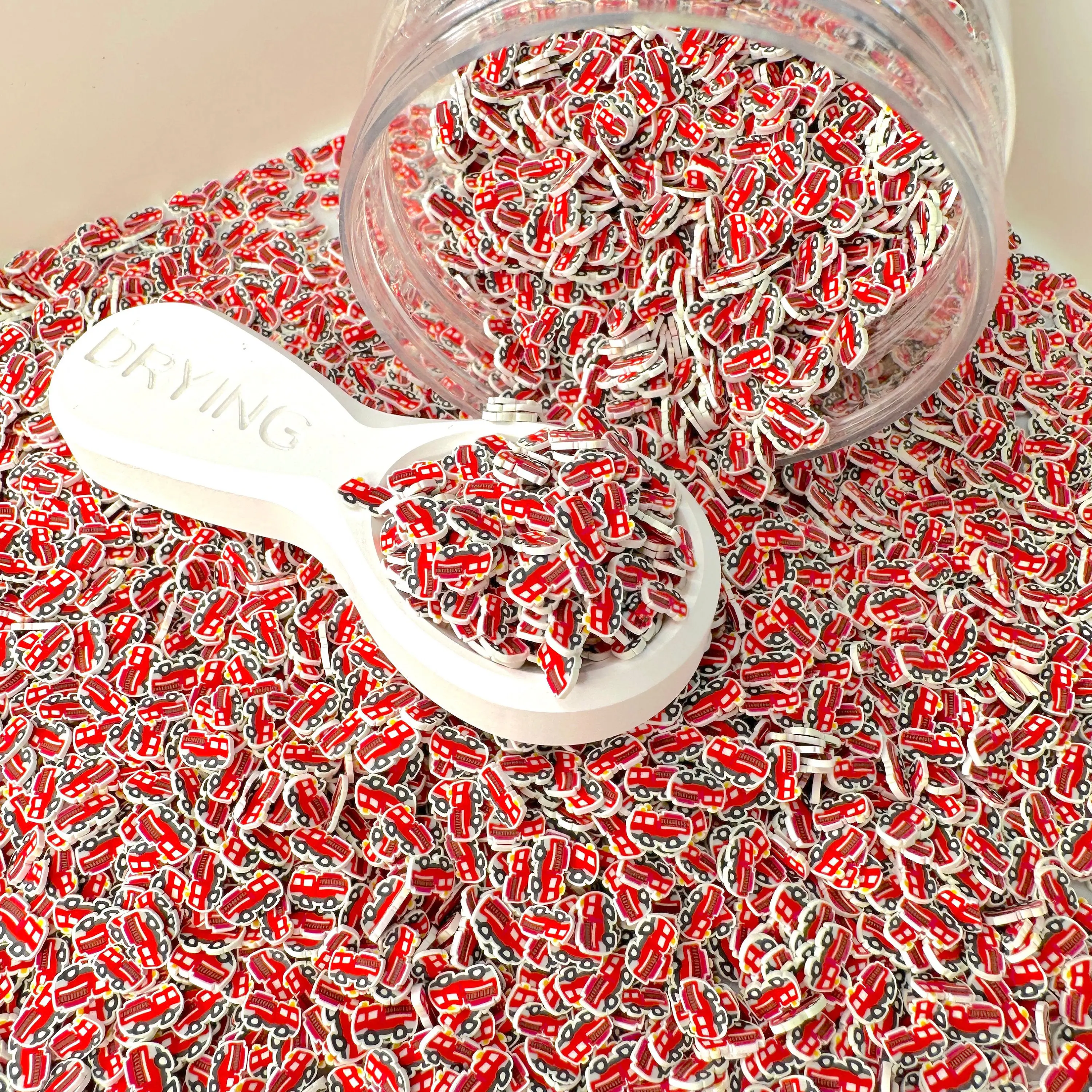 Red Firetruck Polymer Clay Sprinkle (NOT EDIBLE, 5MM/10MM) D23-21/30