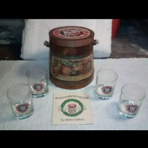 1988 Heinz Apple Butter Ice Bucket + 4 glasses