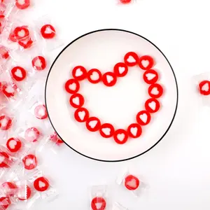 Round Hard Candy with Heart Valentine's Day candy(152 individually wrapped candies) Perfect for Weddings and Valentines Day