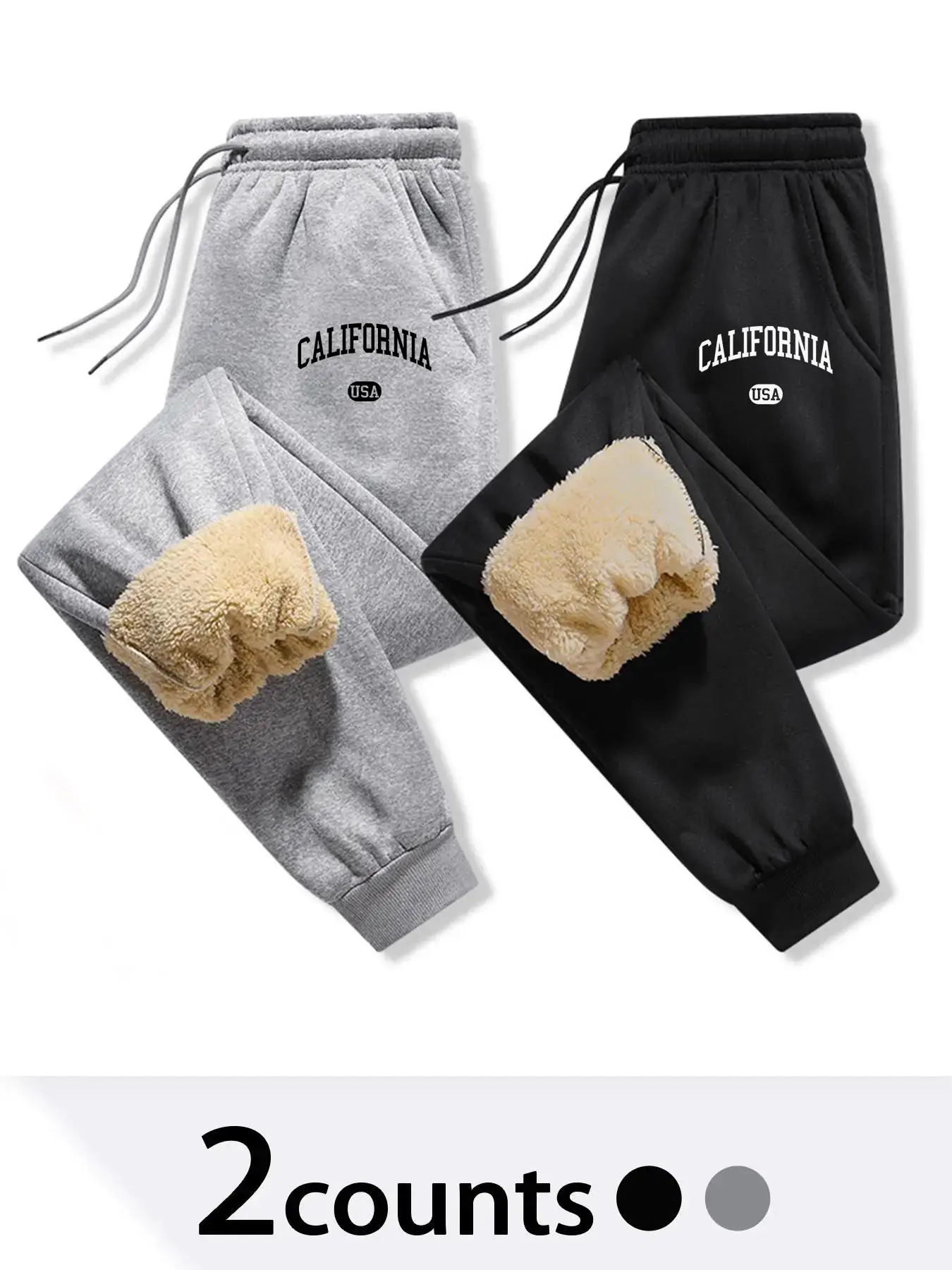 Men's Letter Print Drawstring Waist Sweatpants, Casual Regular Fit Pocket Elastic Waist Jogger Pants for Fall & Winter, Men's Trousers for Daily Wear